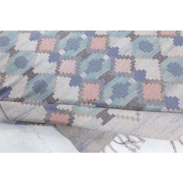 Mid-Century Modern Doris Leslie Blau Vintage Swedish Flat Woven by Judith Johansson For Sale - Image 3 of 8
