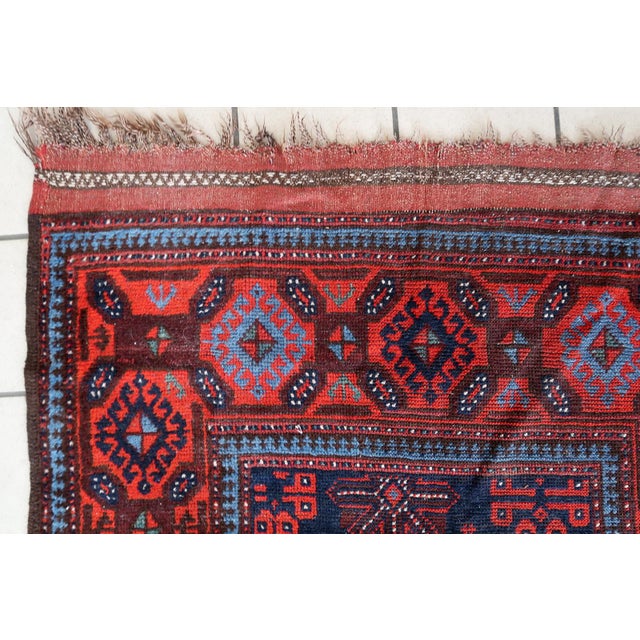 1880s, Handmade Antique Afghan Baluch Rug 3.1' X 7.1' For Sale - Image 11 of 13