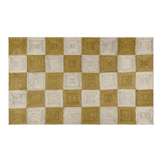 Part & Parcel Goods Jute Block Runner, 2’6”x8', Olive and Sky Bue For Sale