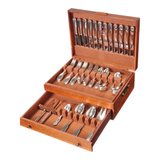 1810 International Sterling Silver Flatware Set 72 Pc For Sale