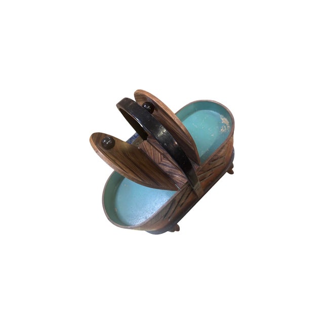 Art Deco Sewing Holder in Walnut Root, 1920s For Sale - Image 3 of 10