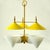Italian Three-Arm Chandelier in Yellow Metal with Opaline Glass Cones, 1950s For Sale - Image 17 of 18