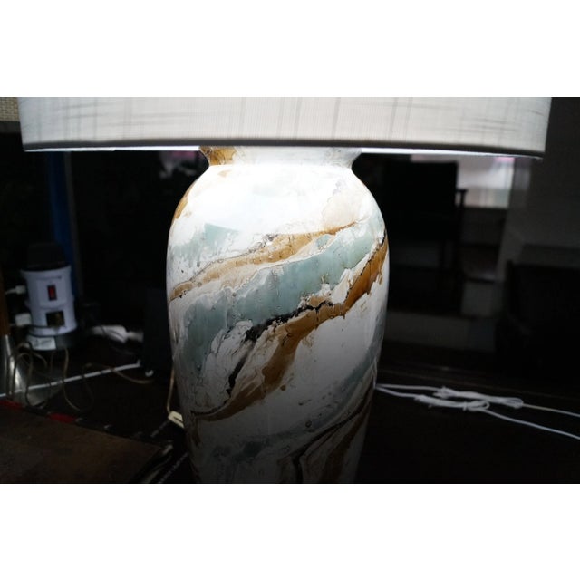1970's Mid-Century Modern Glazed Ceramic Table Lamp For Sale - Image 10 of 13
