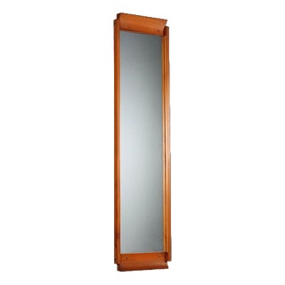 Vintage Italian Mirror in Teak and Glass, 1960s For Sale