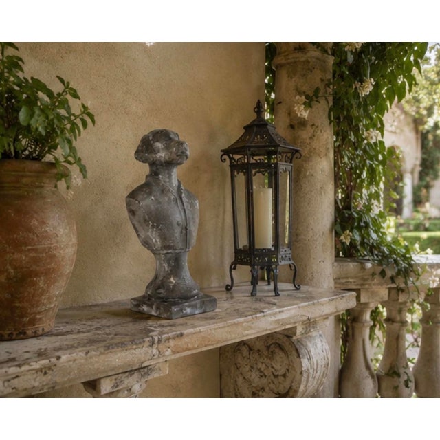 Vintage Anthropomorphic Cast Iron Dog Bust Sculpture With Weathered Patina For Sale - Image 12 of 12