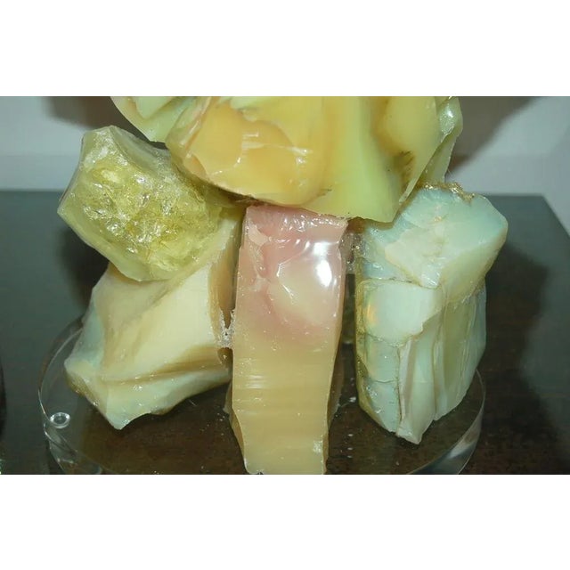 Glass Rock Lamp Sculptures in Yellow & Orange For Sale In Atlanta - Image 6 of 10