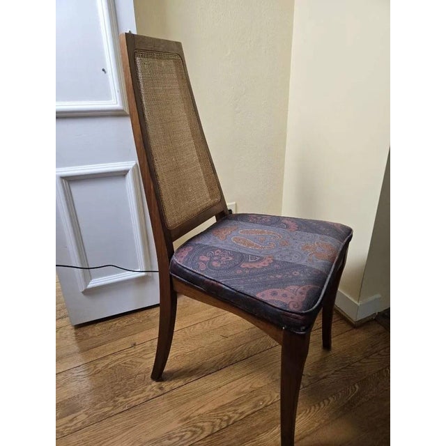 Mid-Century Modern Set of 4 Mid-Century Cane Back Dining Chairs For Sale - Image 3 of 12