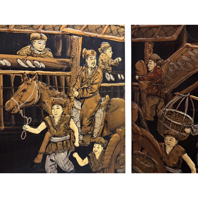 Mid 20th Century Chinoiserie Coromandel Six Panel Screen For Sale - Image 5 of 18