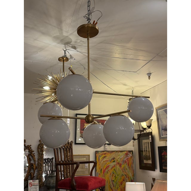 2020s West Elm Sphere + Stem Chandelier For Sale - Image 5 of 12