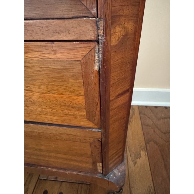Late 19th-Century French Louis XVI-Style Mahogany Semainier Chest — Breccia Marble Top, Tall Narrow Storage For Sale - Image 14 of 14
