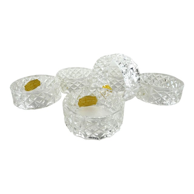 Vintage German Phil Papel Lead Crystal Napkin Rings, Set of 6 For Sale