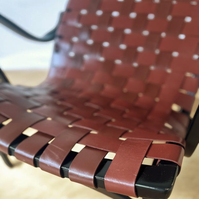 Wood Leather Armchair Pernilla by Bruno Mathsson for Dux, 1970s For Sale - Image 7 of 9