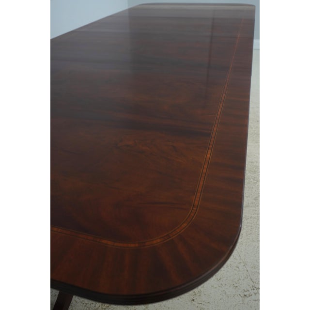Henkel Harris Inlaid Flame Mahogany Dining Table For Sale - Image 15 of 18