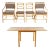 1970s McGuire Bamboo and Rattan Flip-Top Games Table With Extension Leaves and Four Dining Chairs For Sale