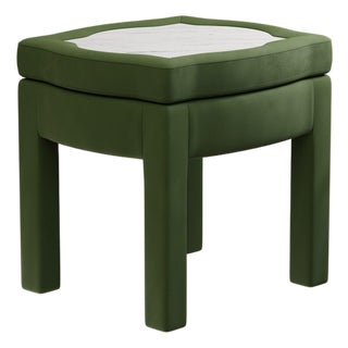 Zucchini Velvet Piero Ottoman by Ceraudo For Sale