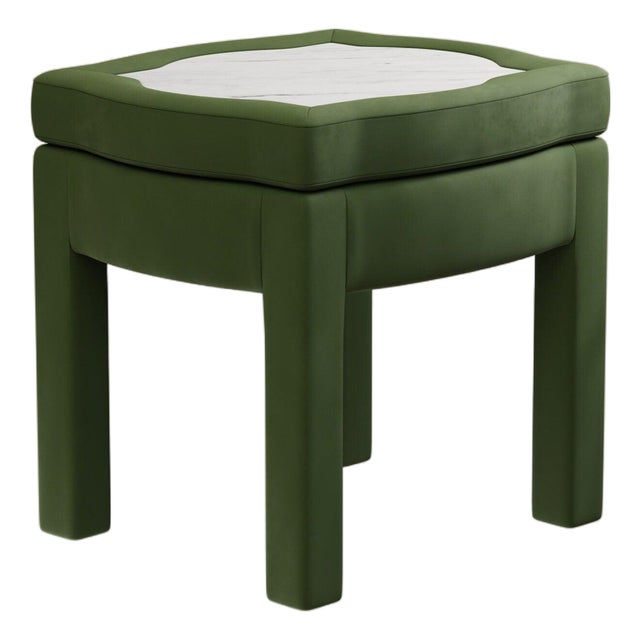 Zucchini Velvet Piero Ottoman by Ceraudo For Sale