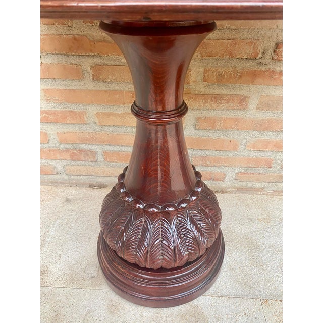 Carved Wood Demi Lune Nightstands with Marble Top, 1940, Set of 2 For Sale - Image 13 of 18