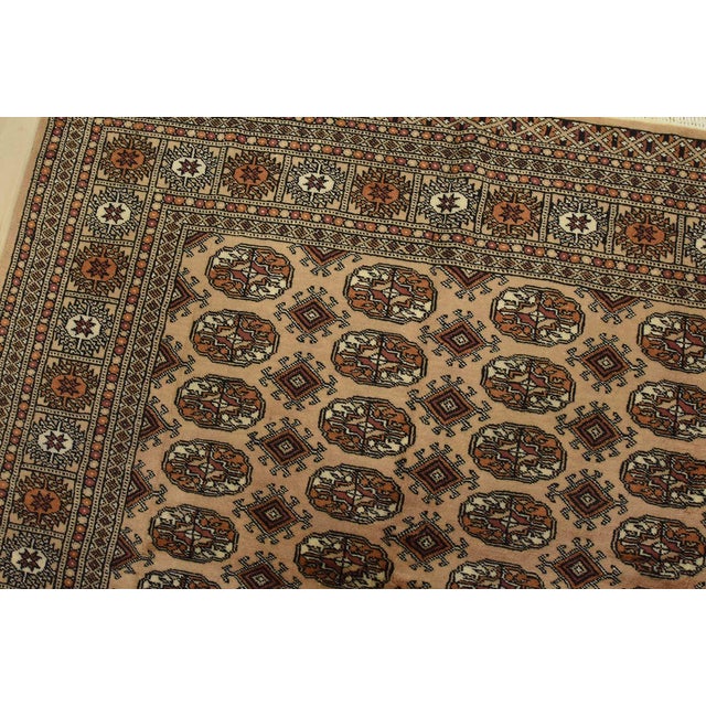 Bokhara Rug 5’2” X 8’1” Beige Wool Tribal Hand-Knotted Oriental Carpet For Sale In Philadelphia - Image 6 of 12
