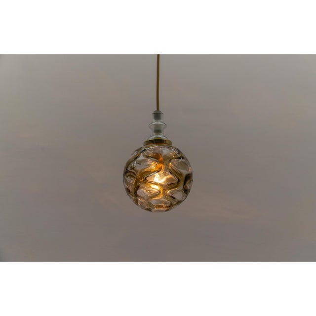 Space Age Petit Opal Glass Hanging Lamp with Chrome, 1960s Germany For Sale - Image 6 of 7