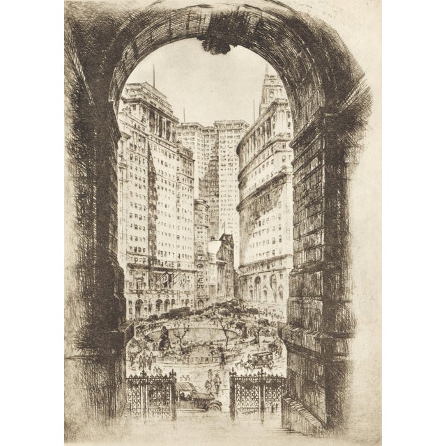 Limited edition (1526/2050) copper plate intaglio etching from "New York in Etchings" by Anton Schutz. Printed by the...