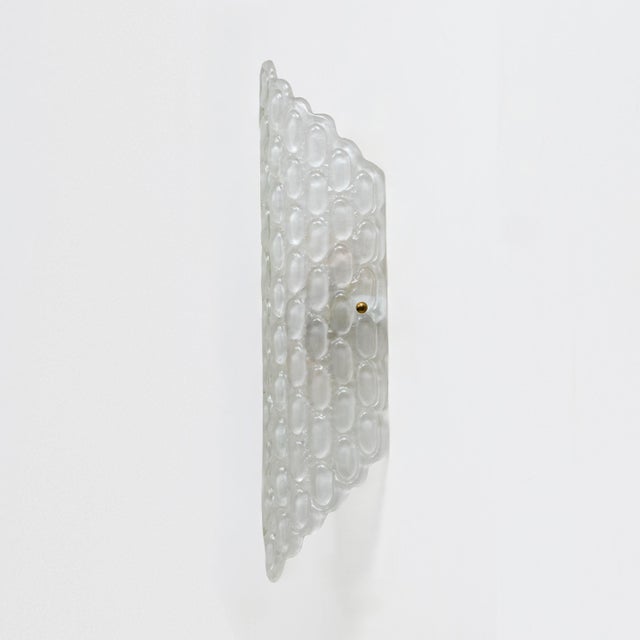 Clear Murano Glass Wall Sconces with Textured Relief, 2000s, Set of 2 For Sale - Image 6 of 10