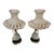 Early 20th Century Victorian Dresden Porcelain Lace Lady Boudoir Lamps - Pair For Sale
