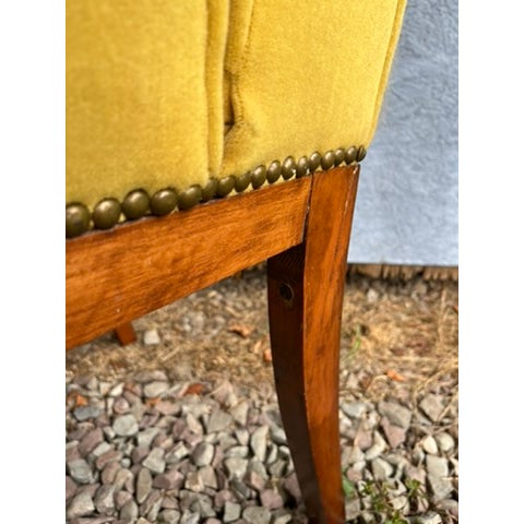 Vintage Curved Arm Upholstered Armchair For Sale - Image 9 of 13