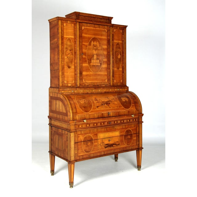 18th Century Louis XVI German Marquetry Secretaire, 1790s For Sale - Image 18 of 18