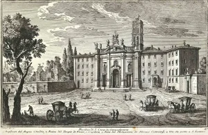 After Giuseppe Vasi, Basilica di S.Croce in Gerusalemme, Etching, 18th Century