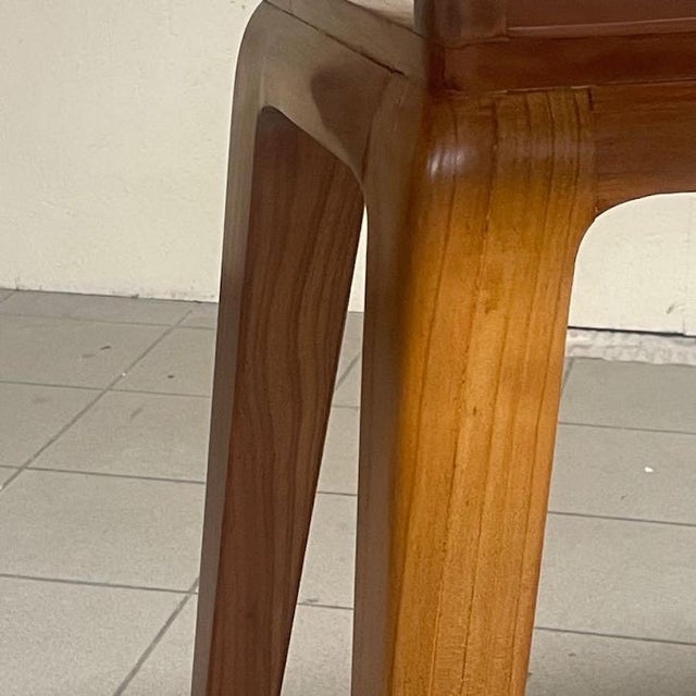 Wood Console Table in Cherry Wood with Pink Marble Top, 1950s For Sale - Image 7 of 18