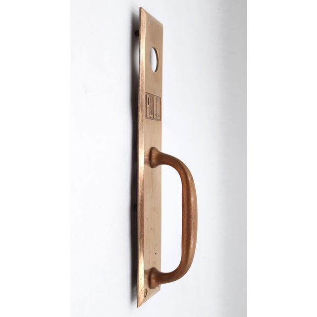 Traditional Reclaimed Sargent Polished Brass Commercial Door Pull For Sale - Image 3 of 5