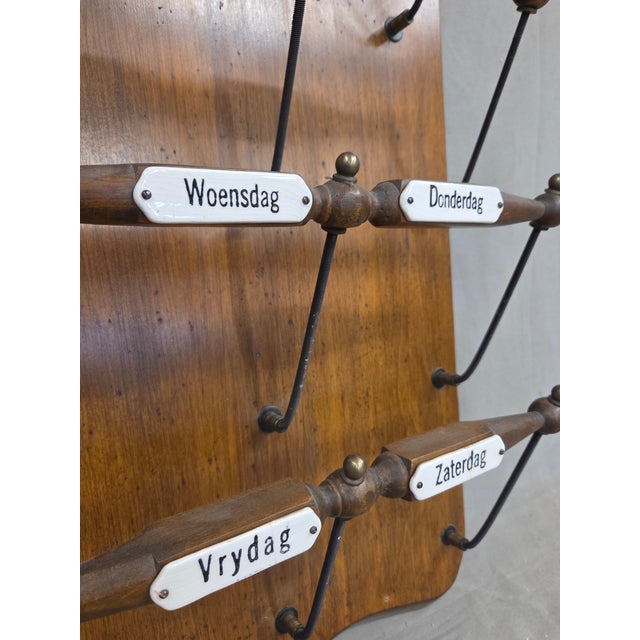 Antique Dutch Wall Mounted Organizational Rack for Newspapers/Magazines For Sale - Image 4 of 10