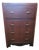 1930s Art Deco Waterfall Highboy Dresser For Sale