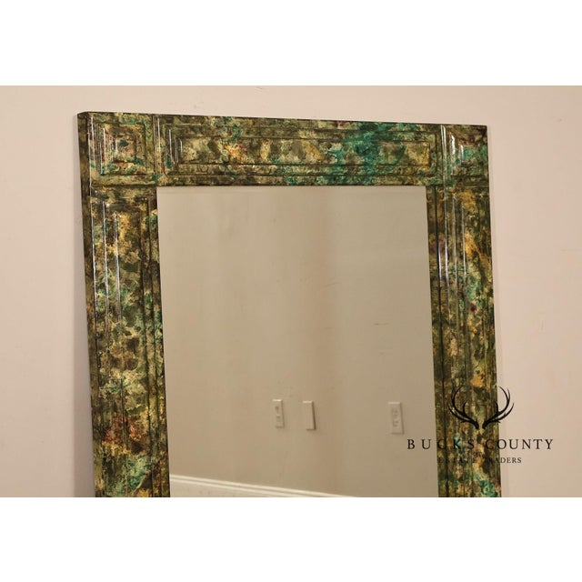 Faux Marble Geometric Framed Wall Mirror 47' x 36" For Sale - Image 10 of 16