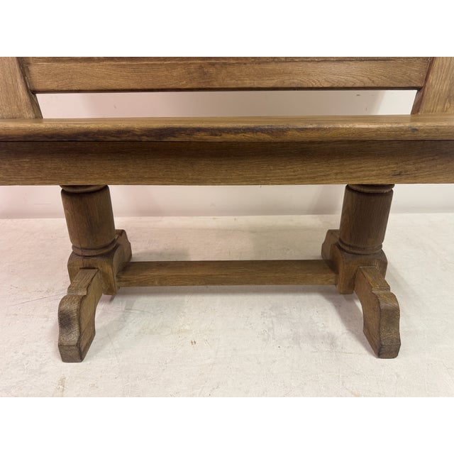 Vintage Belgian Oak Bench by De Puydt, 1960s For Sale - Image 12 of 15
