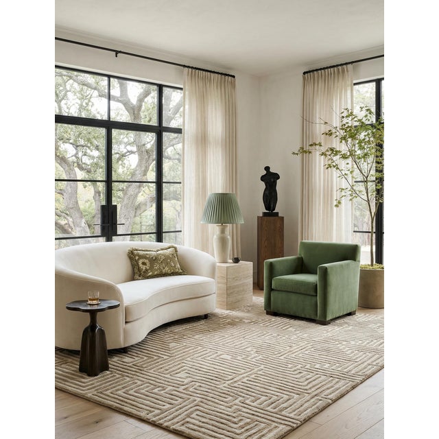 Knossos Hand-Tufted Maze Rug, Wheat Tan, 4x6 For Sale - Image 4 of 4