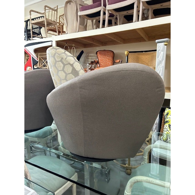 Gray 20th Century Kagan Style Swivel Chairs by Weiman For Sale - Image 8 of 12