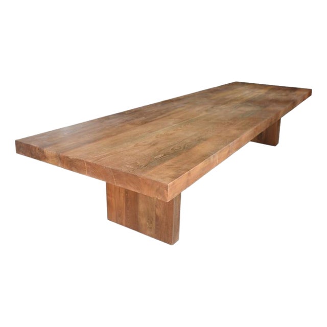 Andrianna Shamaris Modern Teak Wood Dining Table For Sale