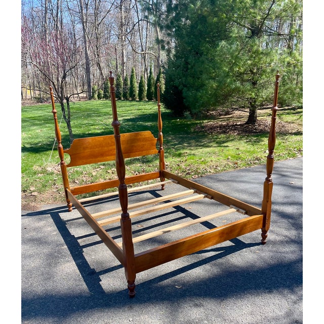 American Late 20th Century L & J. G. Stickley Cherry Four Poster Queen Bed For Sale - Image 3 of 15