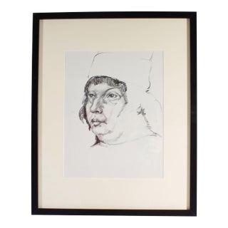 Charcoal Portrait Drawing by James L. Bruch For Sale