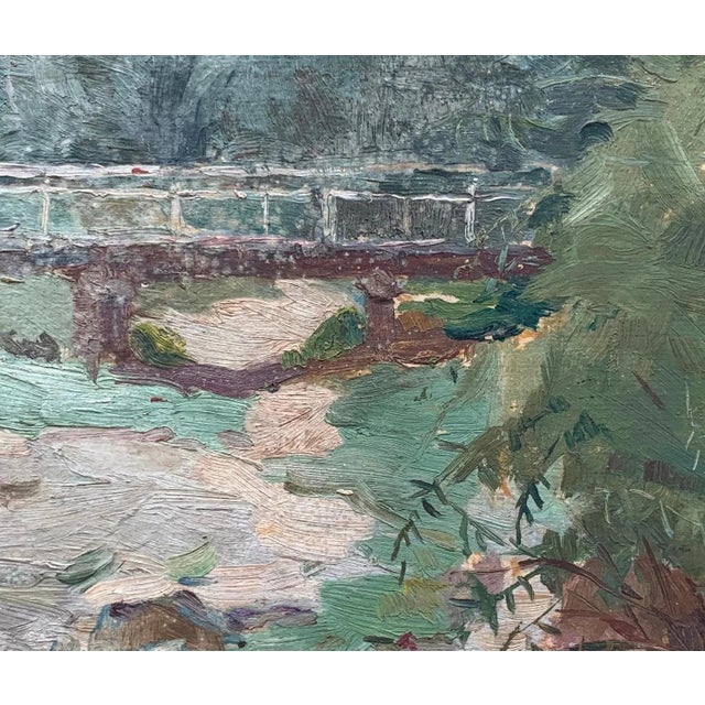 Vintage River Landscape Oil Painting, Ukrainian Art, 1960s 24-28 For Sale - Image 4 of 6