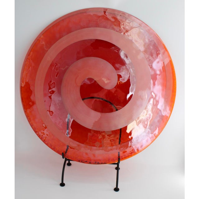 VTG Vetro Artistico Murano Art Glass Platter Centerpiece, Hand Blown, 27" Diameter! For Sale - Image 4 of 8