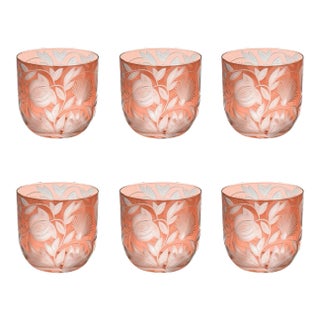 ARTEL Verdure Whiskey Glasses, Set of 6, Salmon For Sale