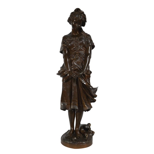 J-B.Germain, The Girl with the Broken Jug, Late 19th Century, Bronze For Sale