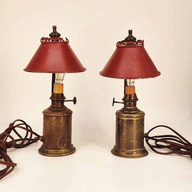 Oil lamp from the early to mid 1800s from French brand "Lampe Pigeon" Mid-century electrification (1960s) Though brighter...