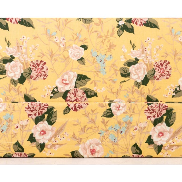 Yellow Floral Pattern Upholstered Sleeper Sofa For Sale - Image 10 of 14