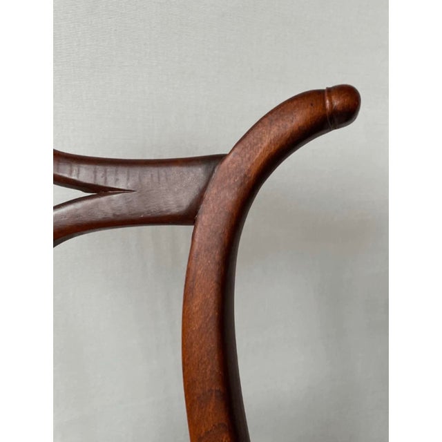 Brown Antique Neoclassical Style Mahogany Lyre Back Accent Chair For Sale - Image 8 of 8