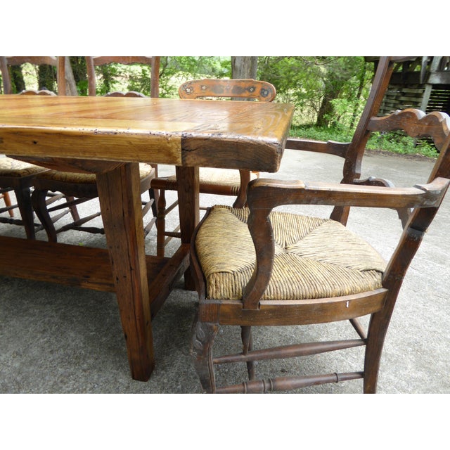 1800's Chestnut Country Tbl. Seat 8- 10 at 84'' X 42'' Fabulous ! For Sale - Image 11 of 15