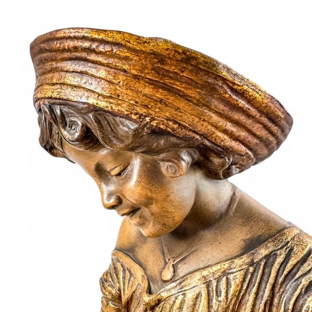 Ceramic Bronzed & Gilded Terracotta Figure from Goldscheider, 1901 For Sale - Image 7 of 18