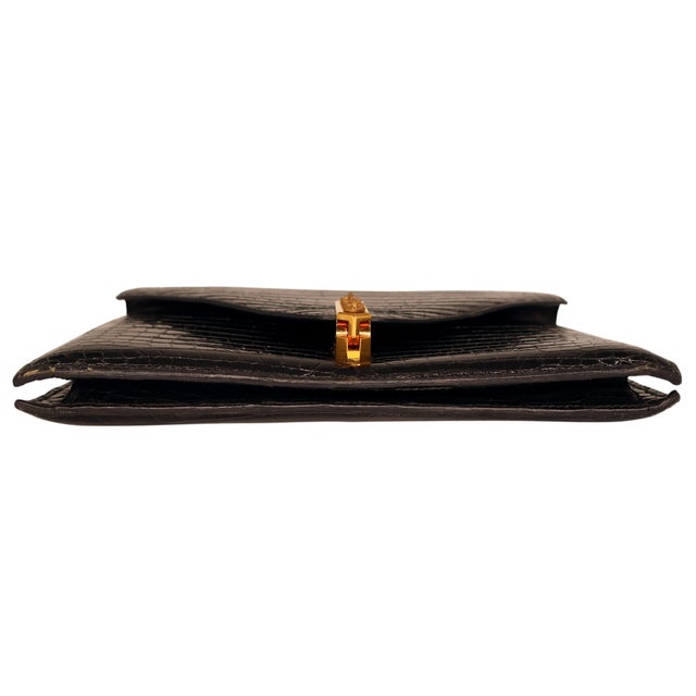 Animal Skin Hermès Black Porosus Crocodile Alcazar Top Handle Shoulder Bag, 1980. For Sale - Image 7 of 11